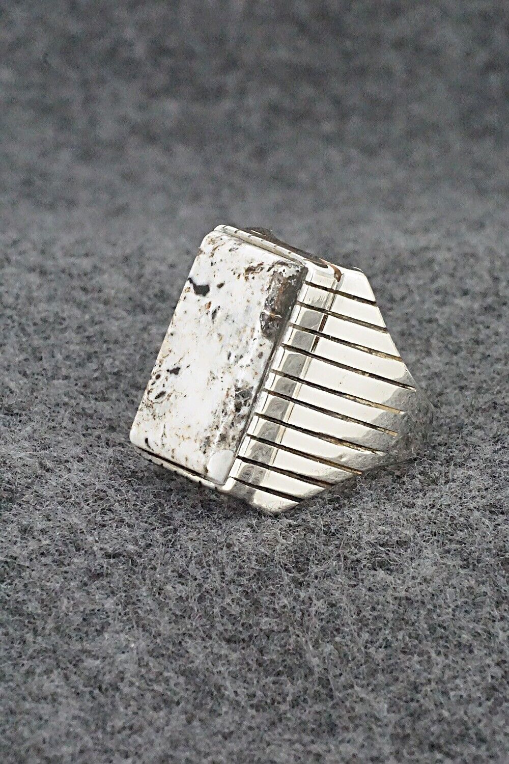 White Buffalo & Sterling Silver Ring - Trevor Jack - Size 9.5