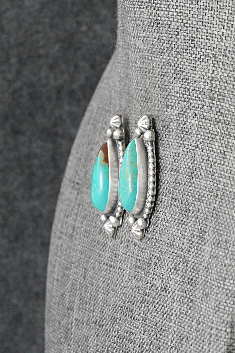 Turquoise & Sterling Silver Earrings - Darrin Livingston