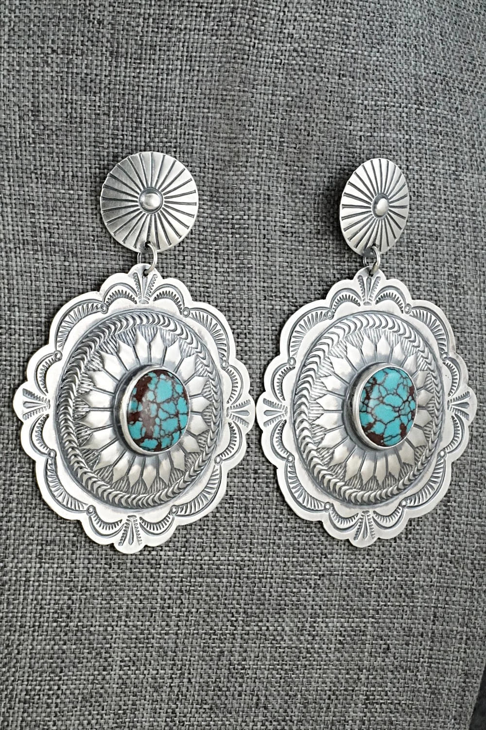 Turquoise & Sterling Silver Earrings - Arnold Blackgoat