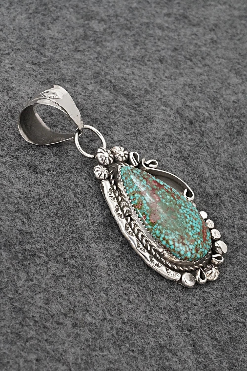 Turquoise and Sterling Silver Pendant - Phil Nez