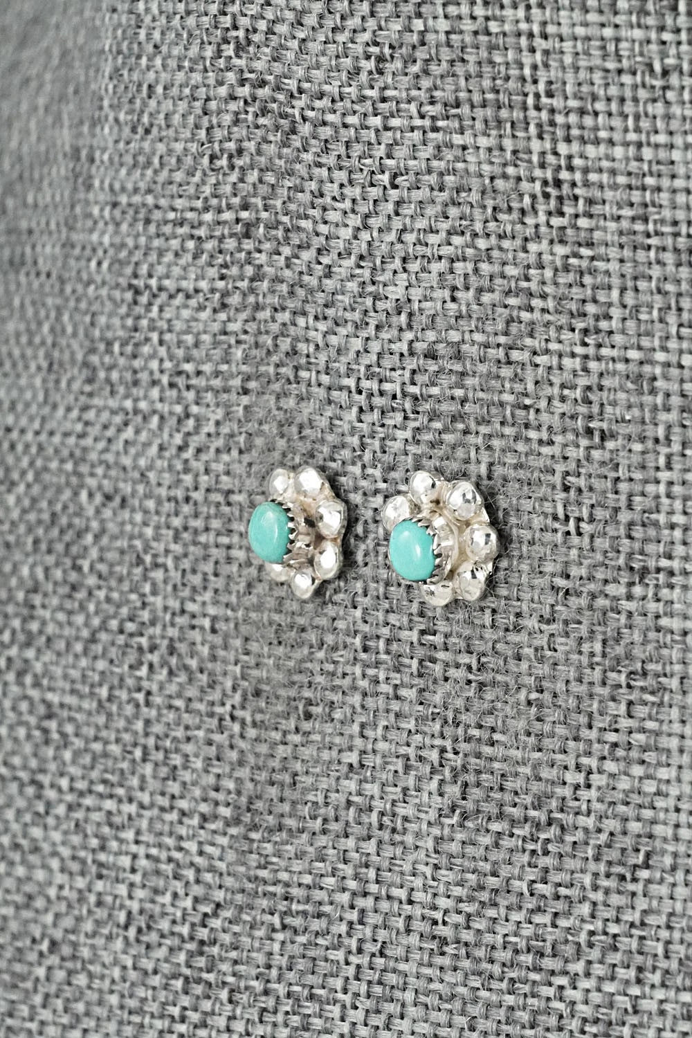 Turquoise & Sterling Silver Earrings - Roland Yatsate