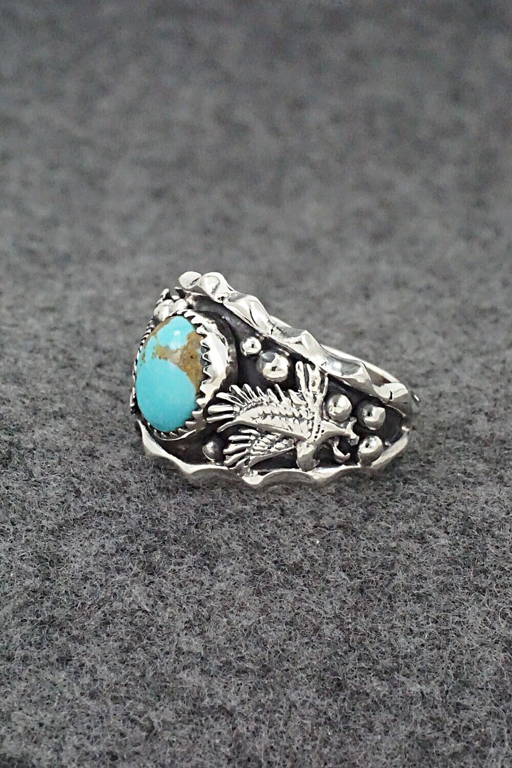 Turquoise & Sterling Silver Ring - Genevieve Francisco - Size 11