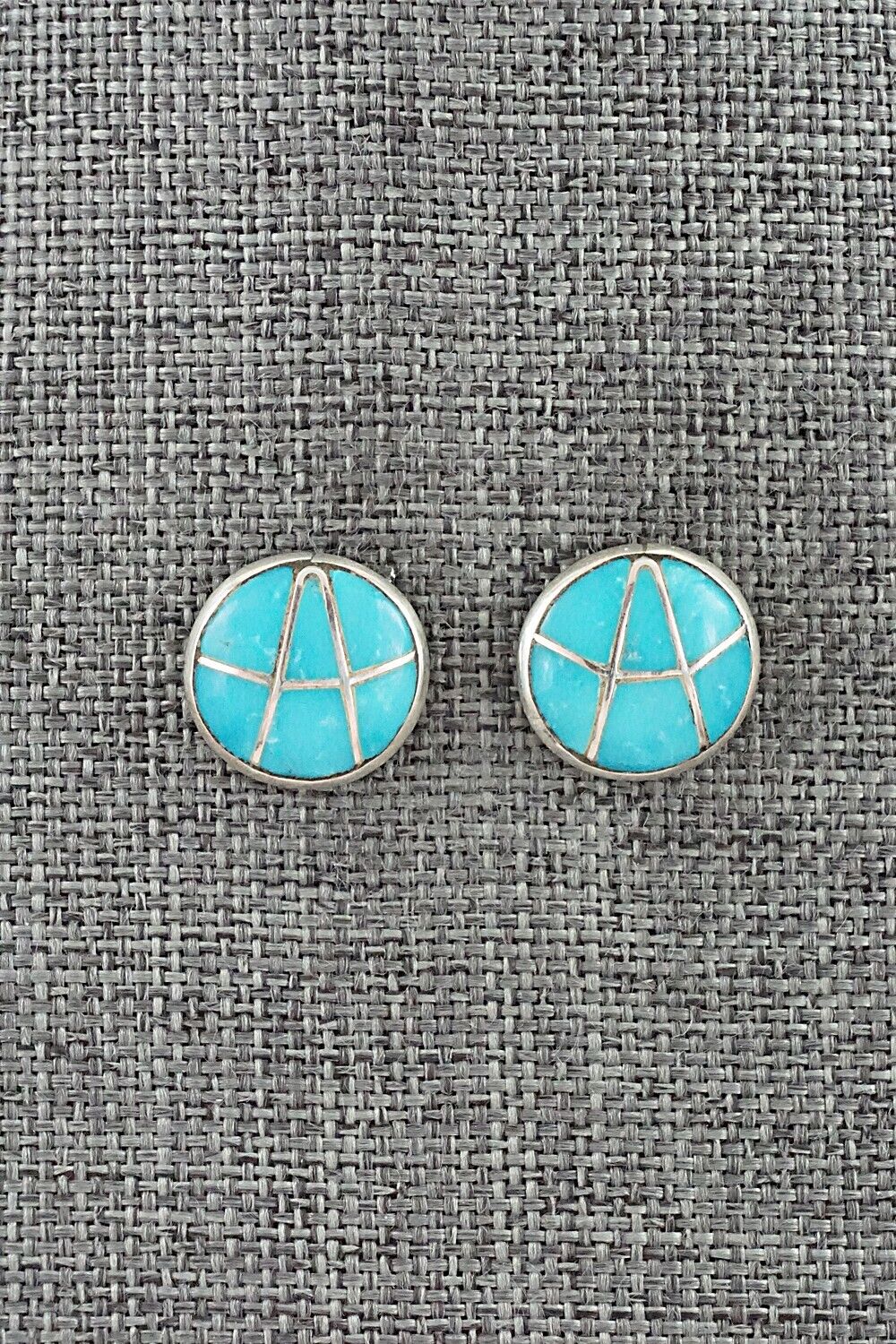 Turquoise & Sterling Silver Inlay Earrings - Laurie Kallestewa