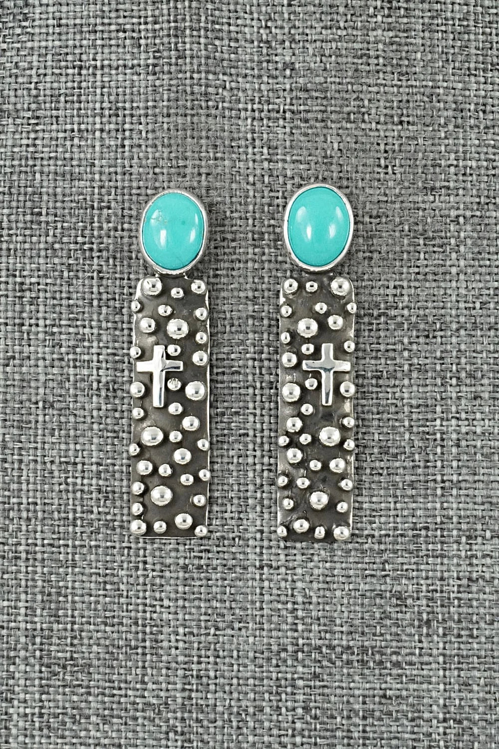 Turquoise & Sterling Silver Earrings - Raymond Coriz