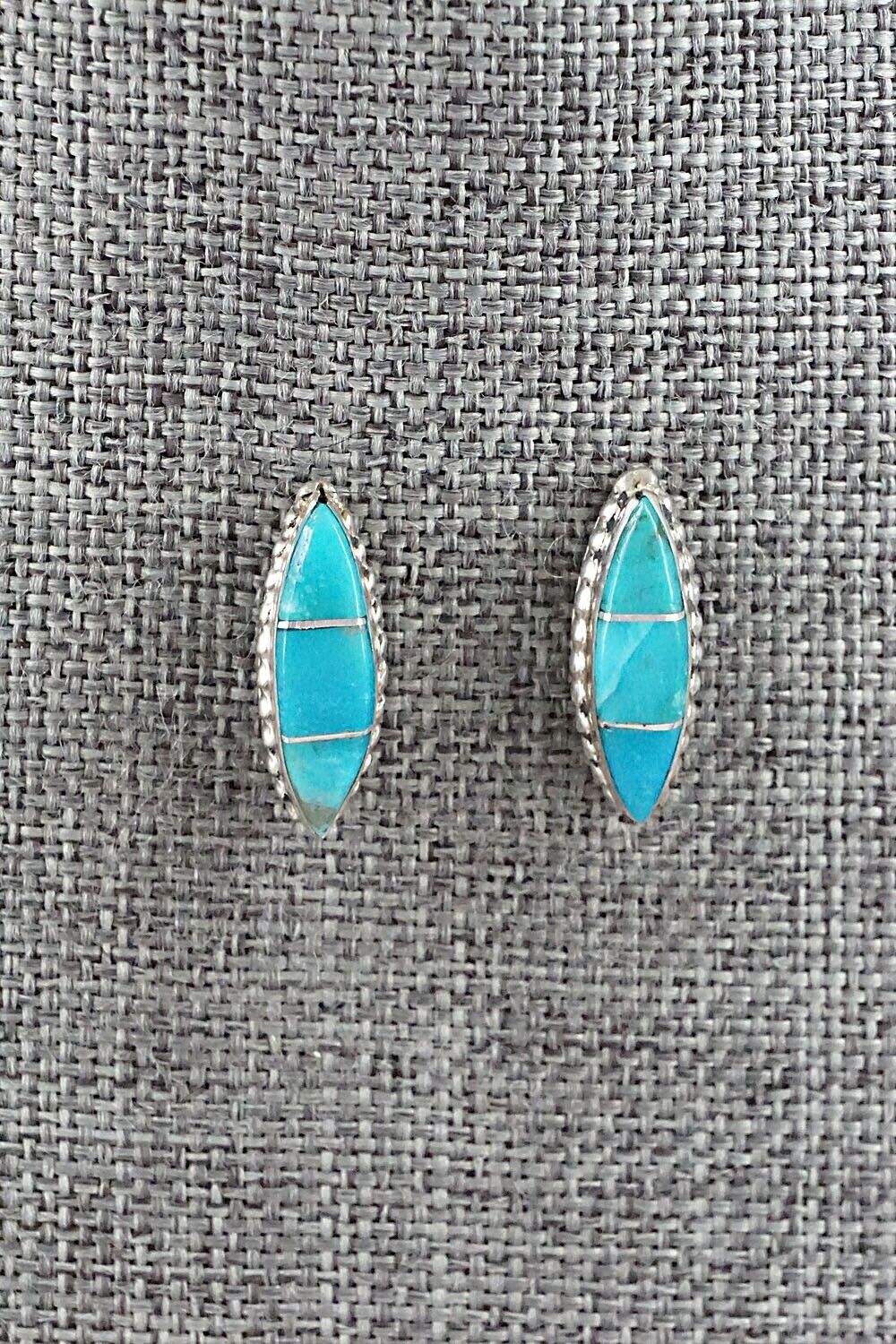 Turquoise & Sterling Silver Necklace and Earrings Set - Leola Nastacio
