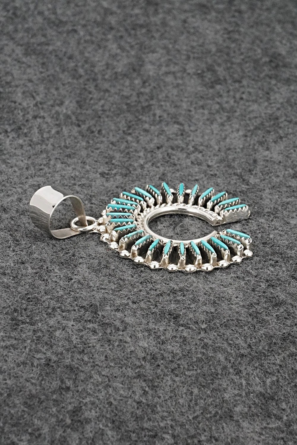 Turquoise & Sterling Silver Pendant - Roland Francisco