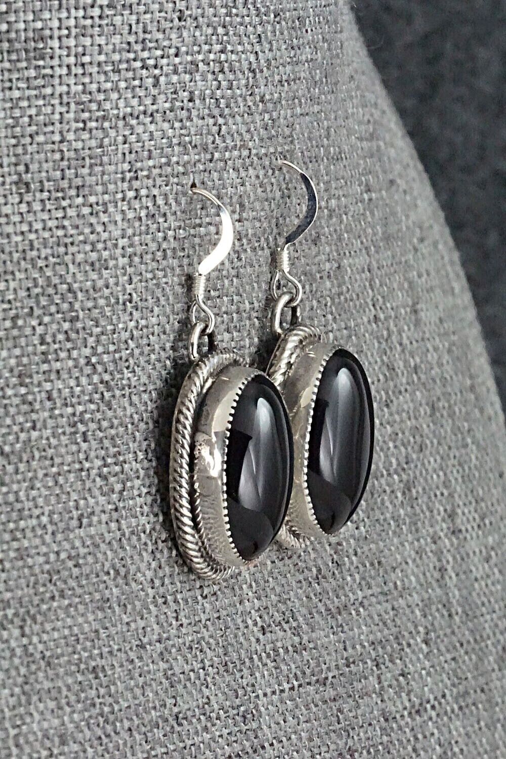 Onyx & Sterling Silver Earrings - Sheena Jack