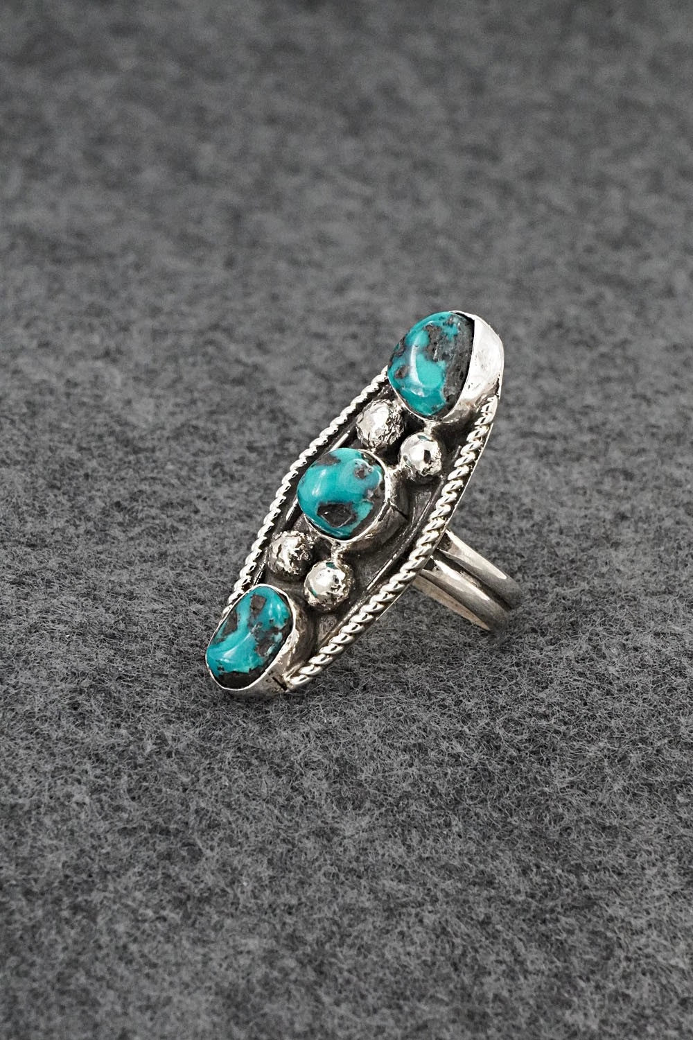 Turquoise & Sterling Silver Ring - Priscilla Reeder - Size 7