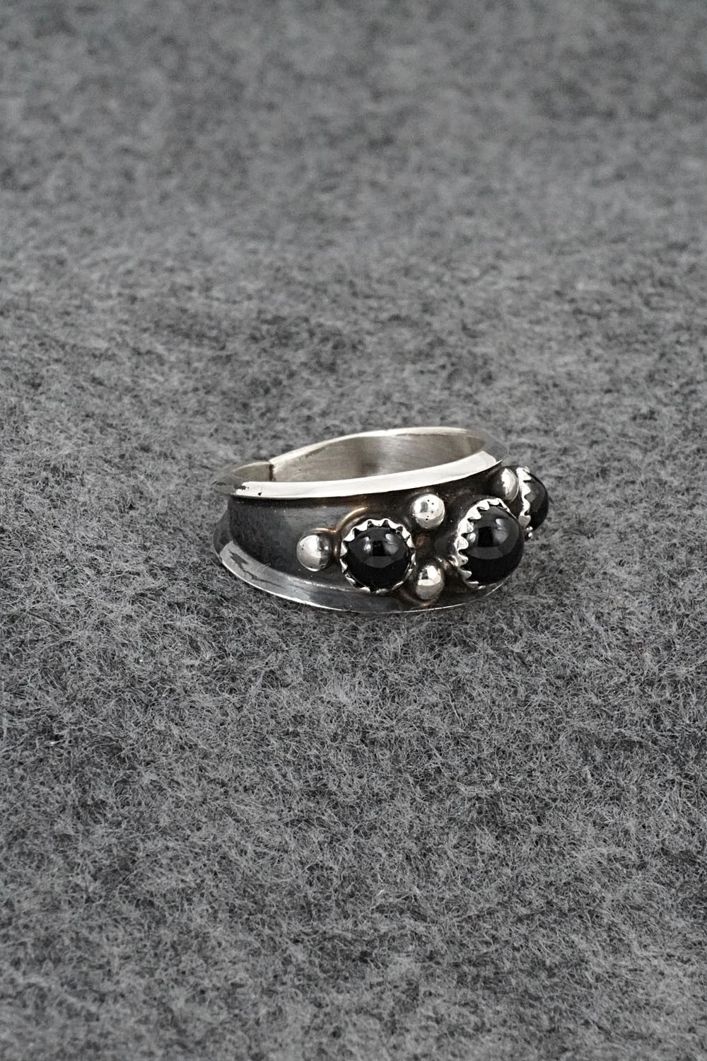 Onyx & Sterling Silver Ring - Paul Largo - Size 9