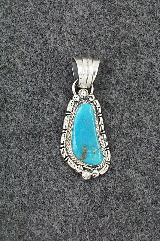 Turquoise & Sterling Silver Pendant - Kiriza Tom