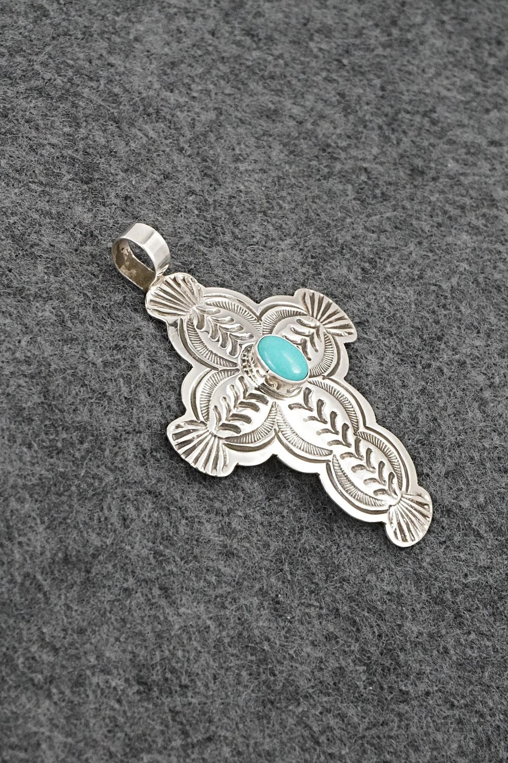 Turquoise & Sterling Silver Pendant - Arnold Blackgoat