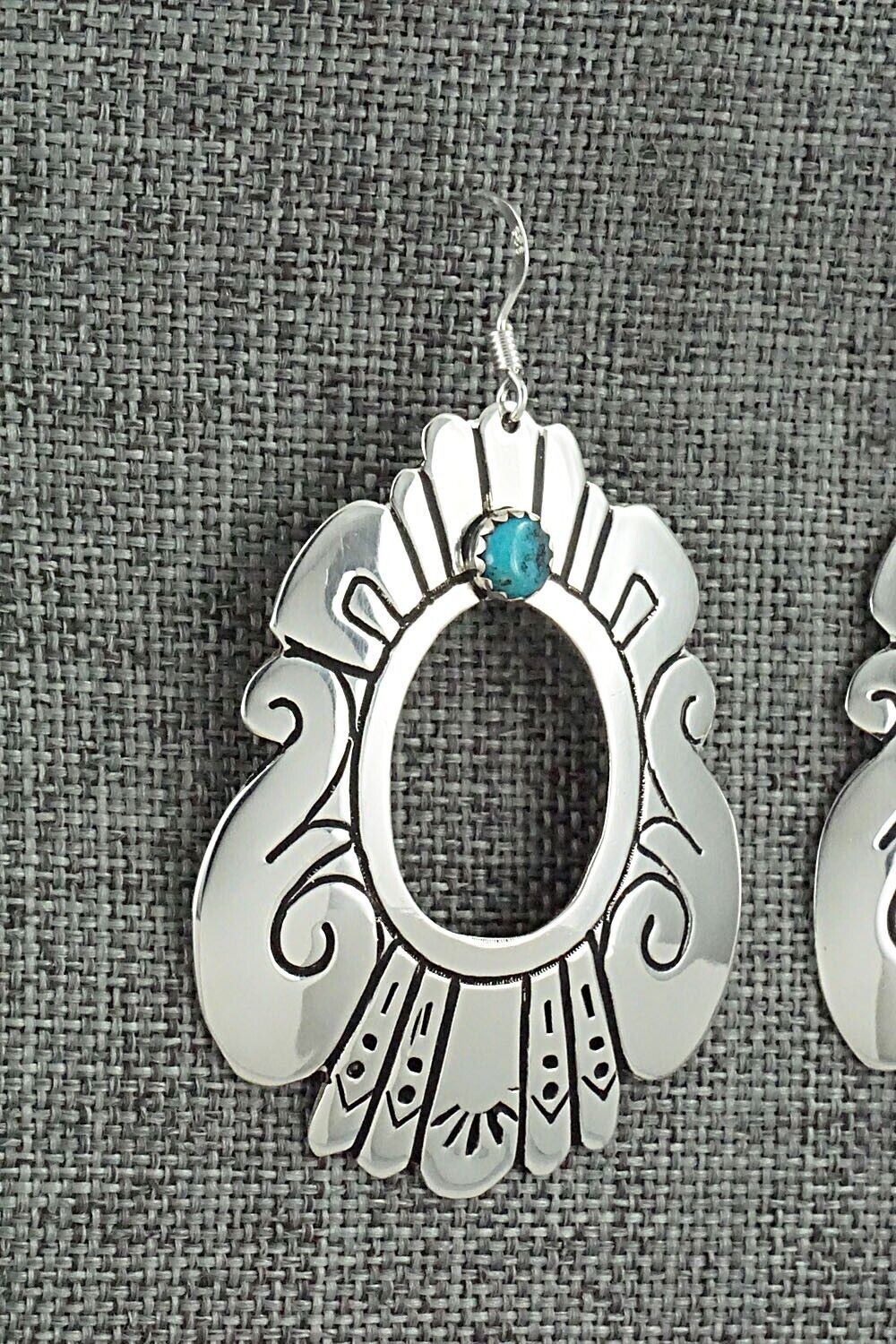 Turquoise & Sterling Silver Earrings - Rosita Singer