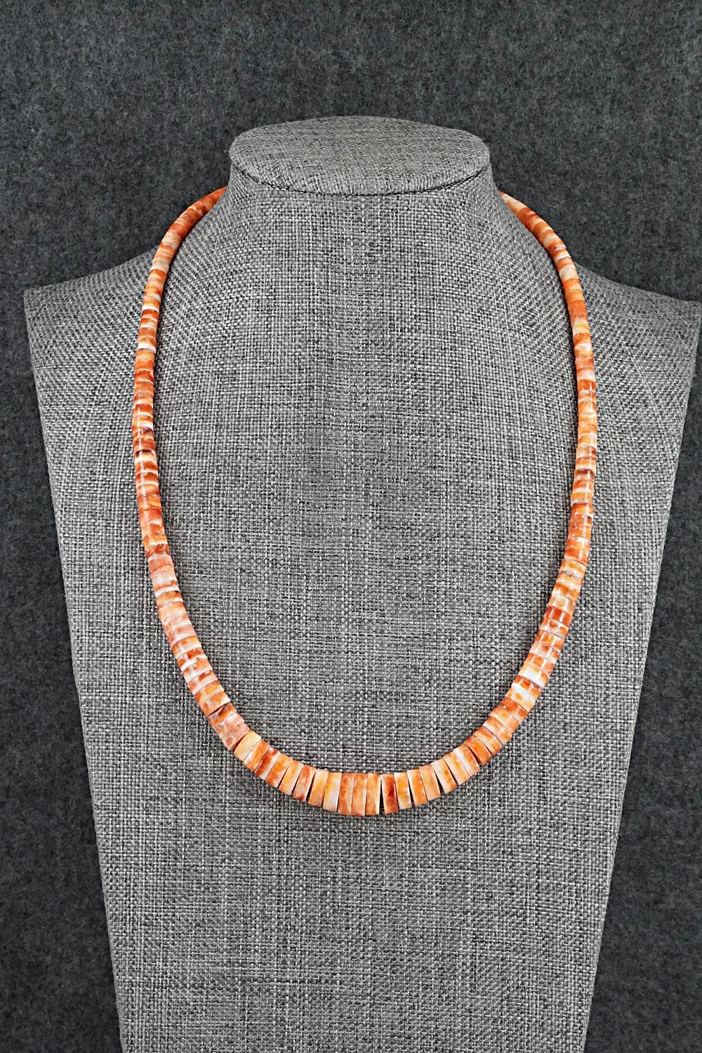 Spiny Oyster & Sterling Silver Necklace 18" - Doreen Jake