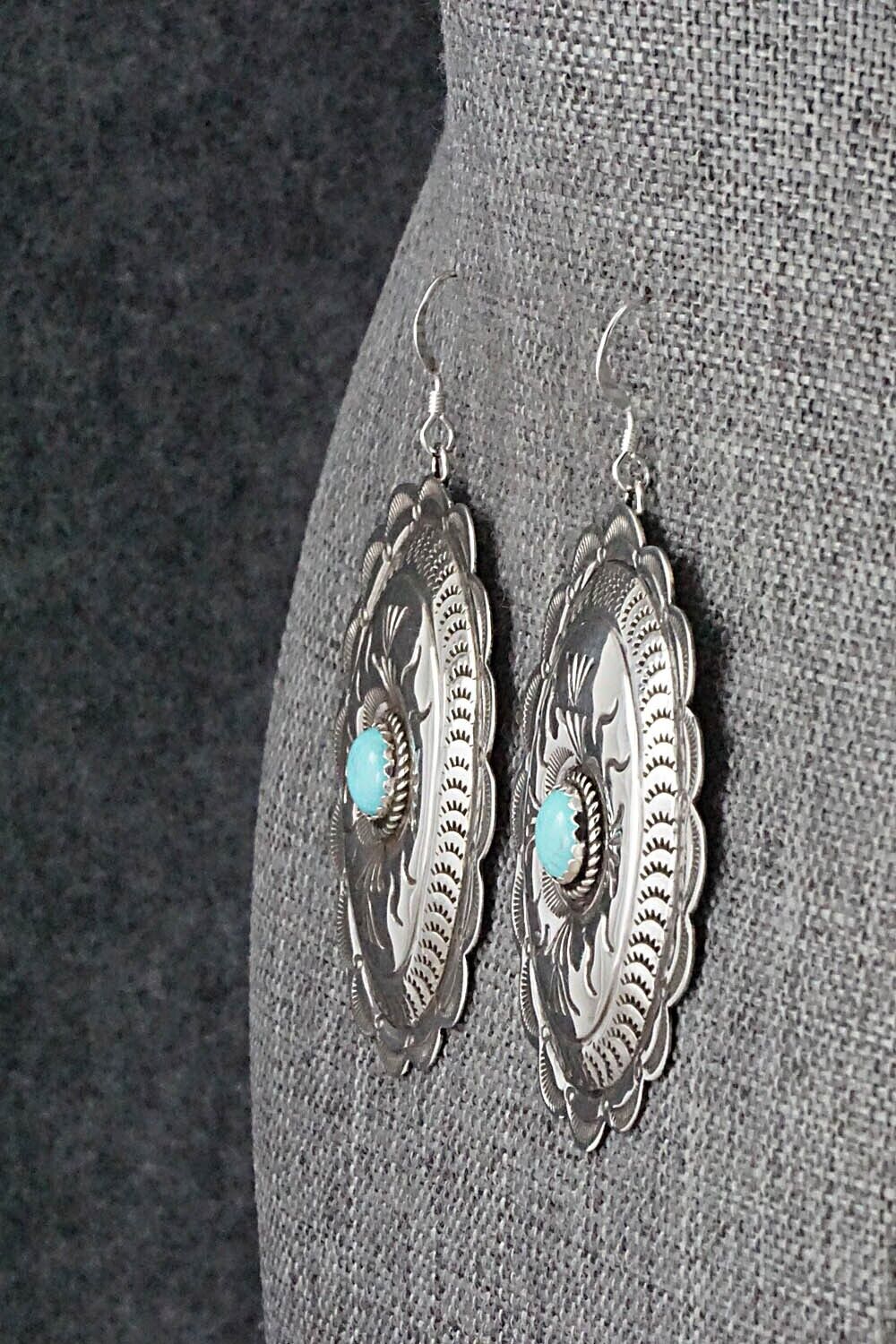 Turquoise and Sterling Silver Earrings - Jimmie James