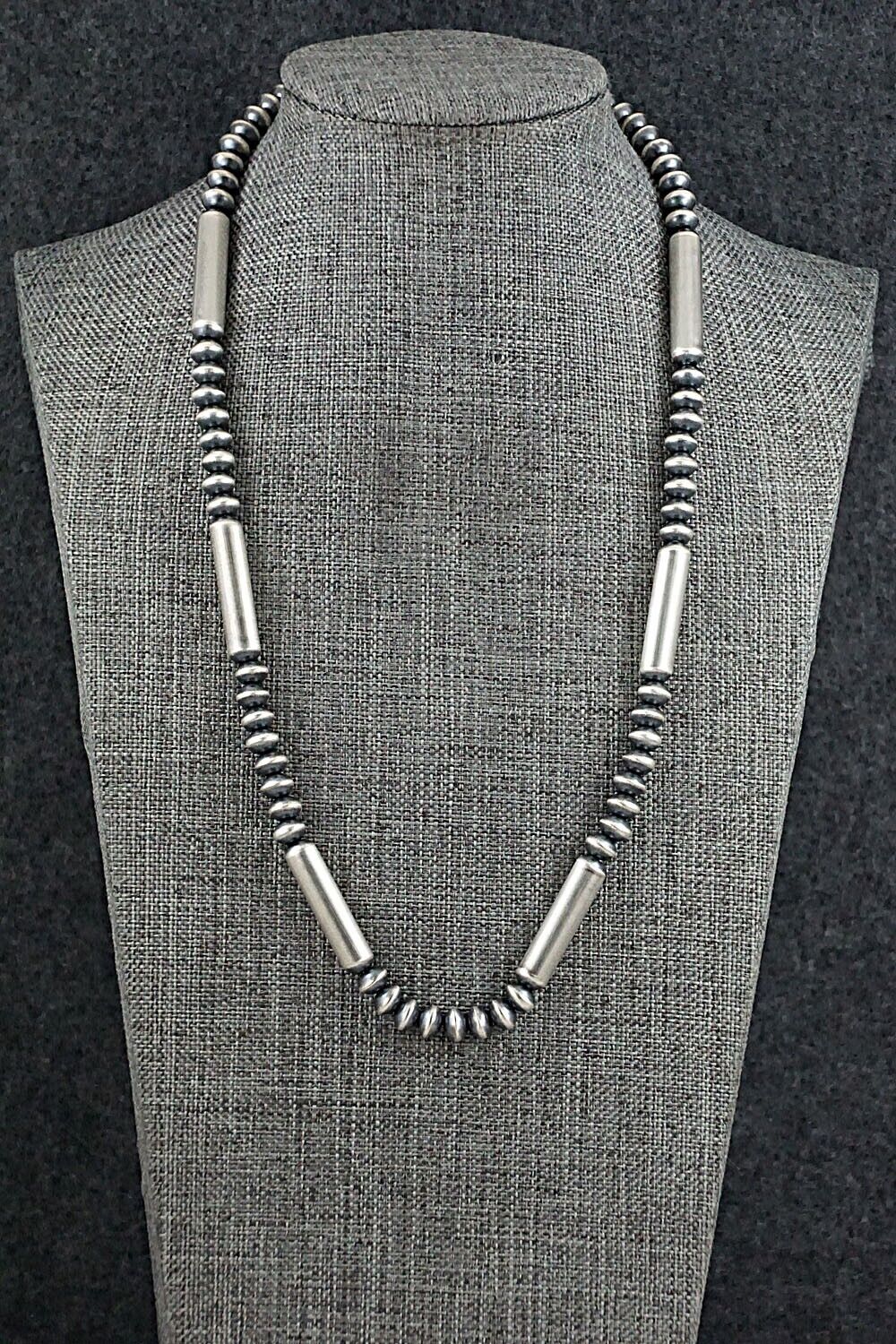 Sterling Silver Navajo Pearl Necklace 22" - Tonisha Haley