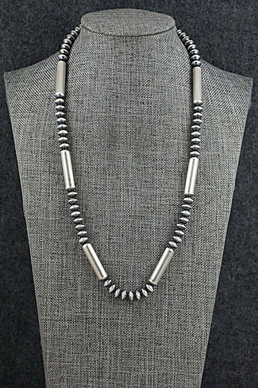 Sterling Silver Navajo Pearl Necklace 22" - Tonisha Haley