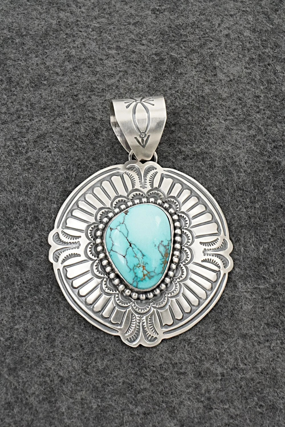 Turquoise & Sterling Silver Pendant - Arnold Blackgoat