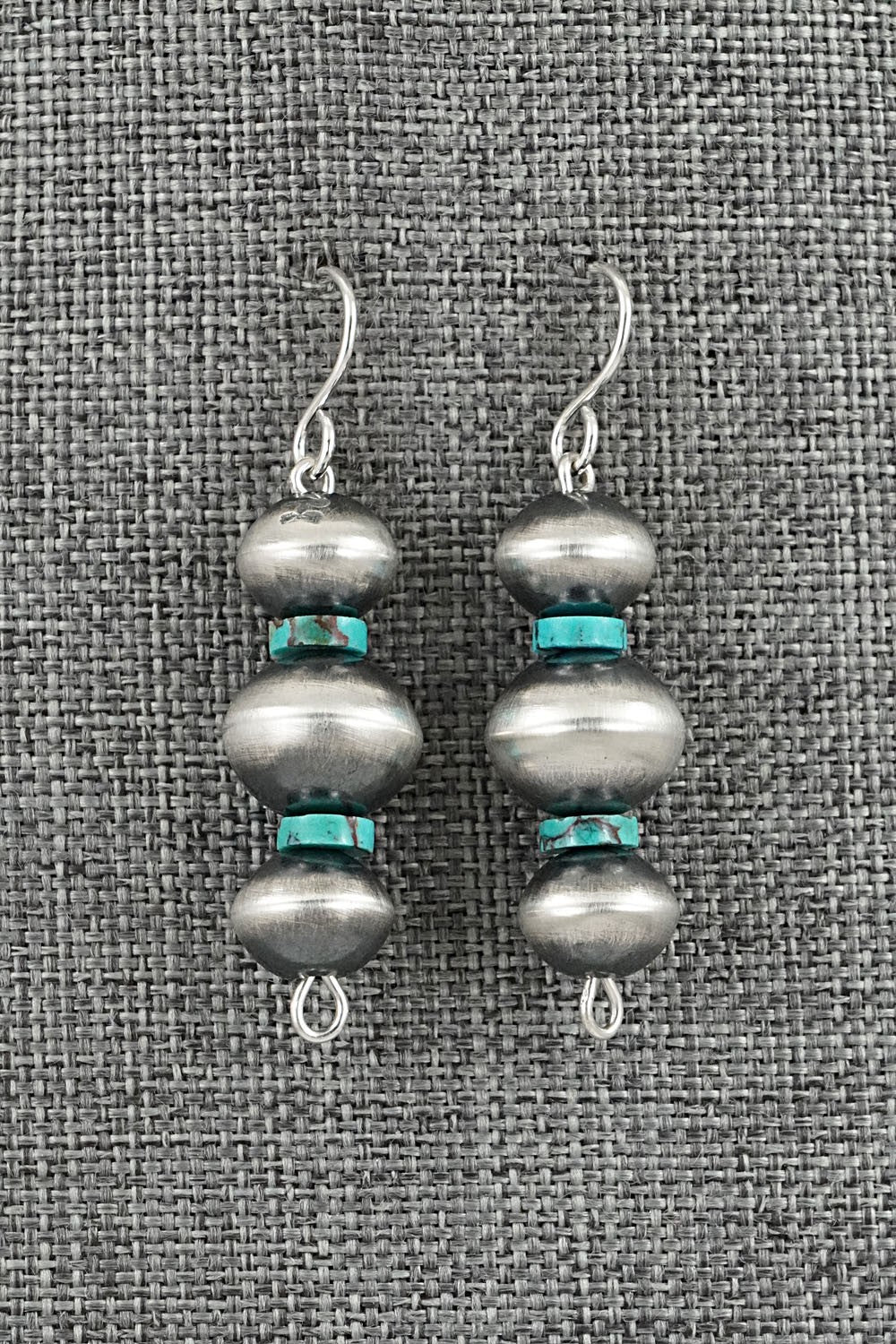 Turquoise & Sterling Silver Navajo Pearl Earrings - Tonisha Haley