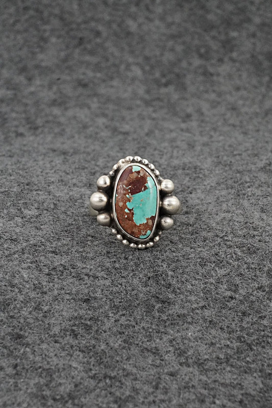 Turquoise & Sterling Silver Ring - Kathleen Livingston - Size 7 Adj.