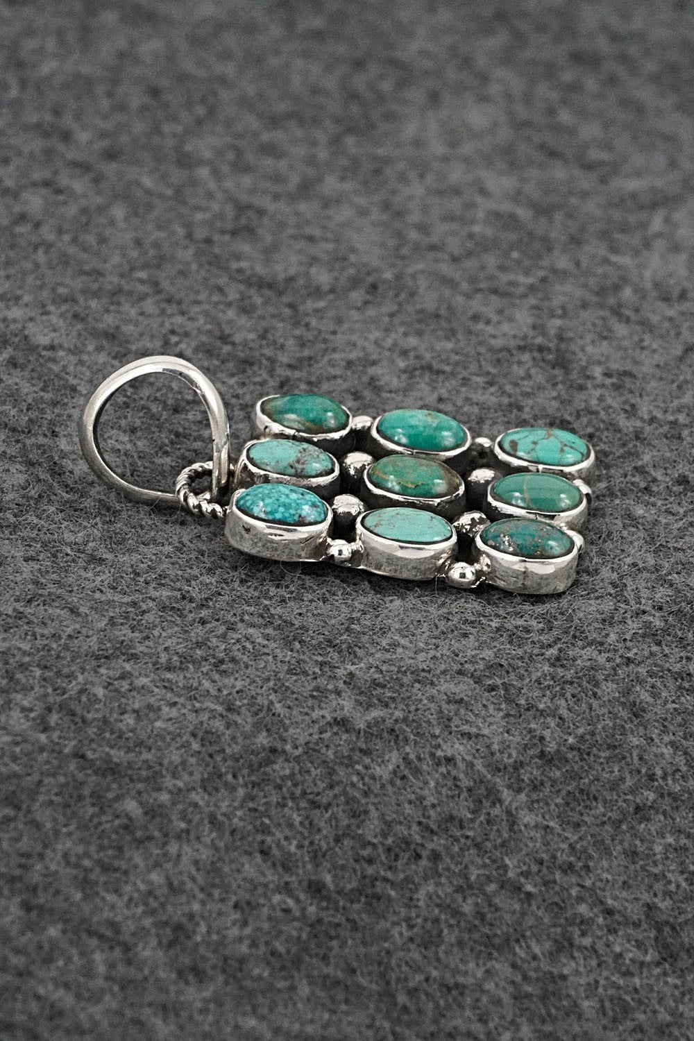 Turquoise & Sterling Silver Pendant - Priscilla Reeder