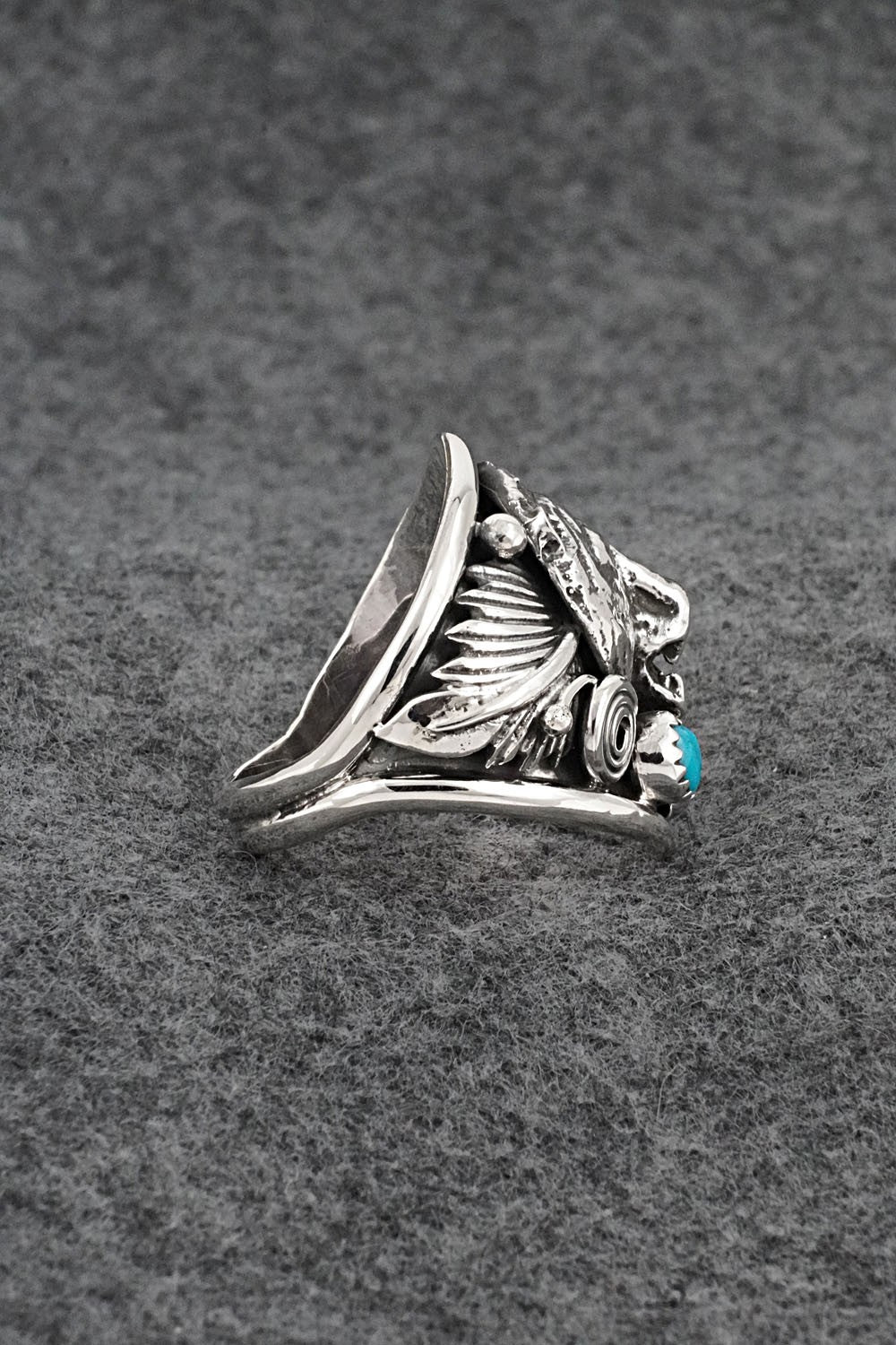 Turquoise & Sterling Silver Ring - Jeanette Saunders - Size 10.5