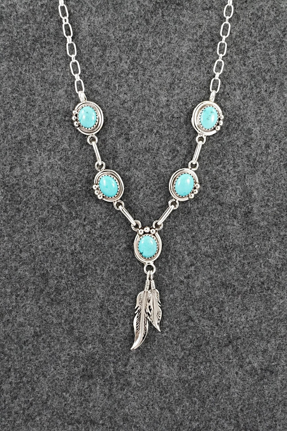 Turquoise & Sterling Silver Necklace - Verley Betone