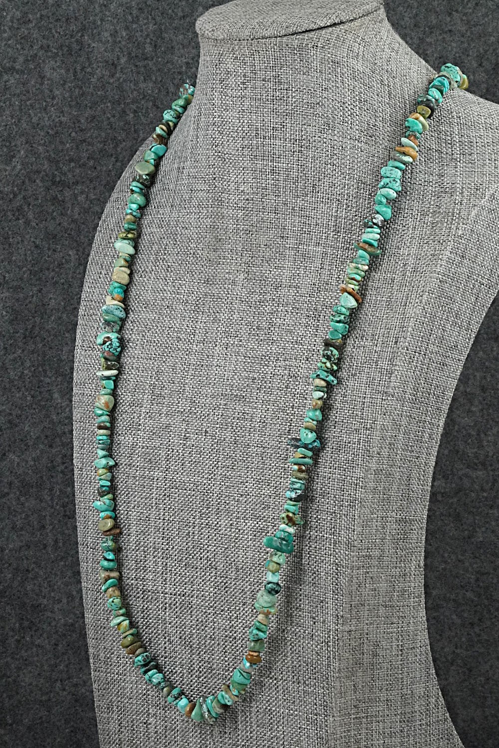 Turquoise & Sterling Silver Necklace 38" - Doreen Jake