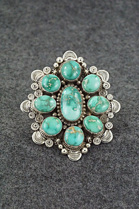 Turquoise & Sterling Silver Ring - Ella Linkin - Size 10