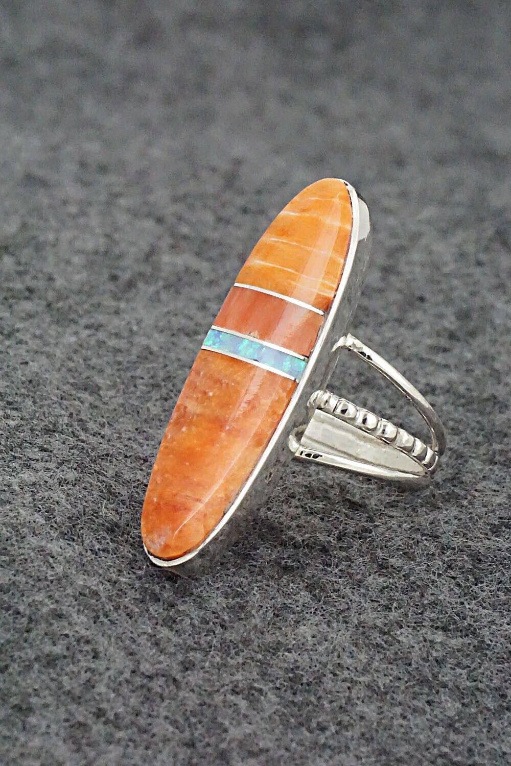 Spiny Oyster, Opalite & Sterling Silver Ring - Harold Smith - Size 7