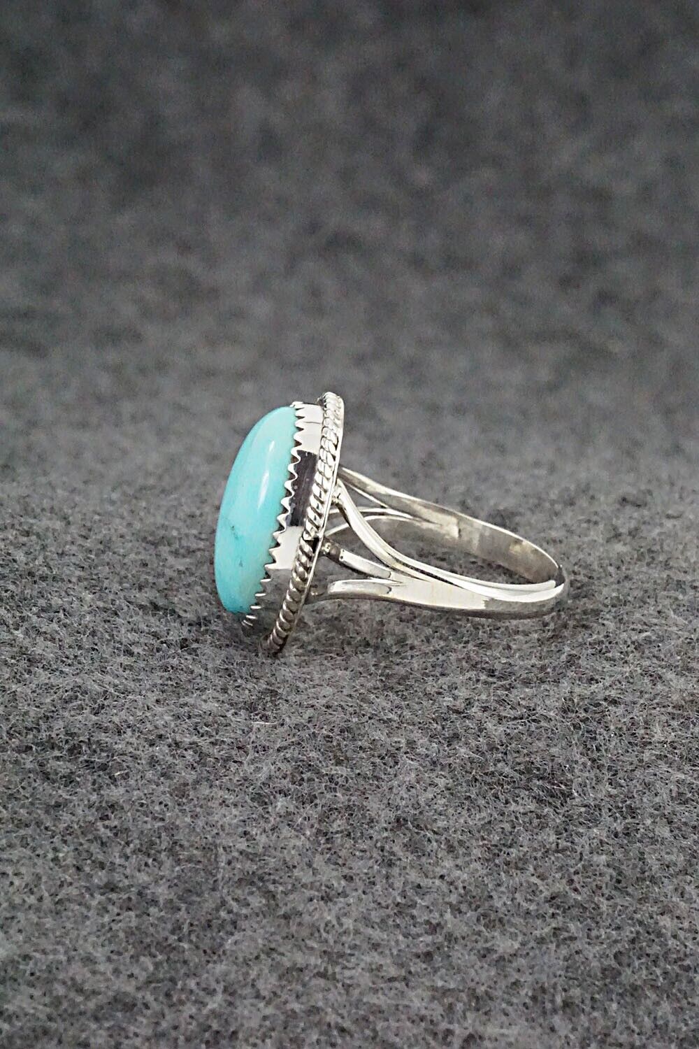 Turquoise & Sterling Silver Ring - Tom Dinetso - Size 8