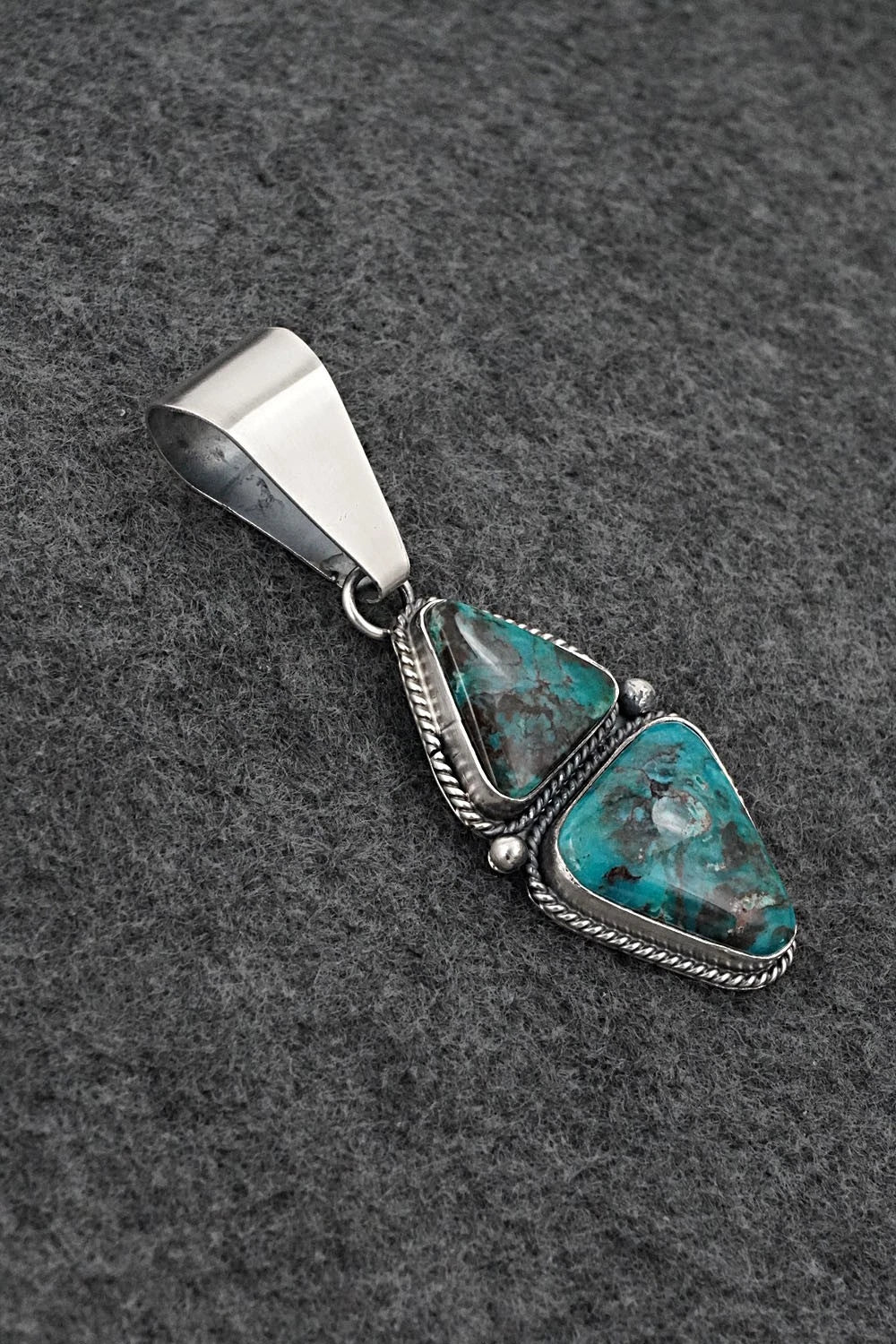 Turquoise & Sterling Silver Pendant - Eugene Gruber