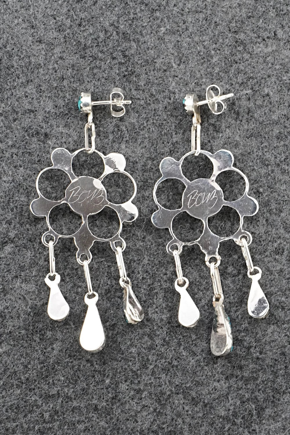 Turquoise & Sterling Silver Earrings - Vivianita Booqua