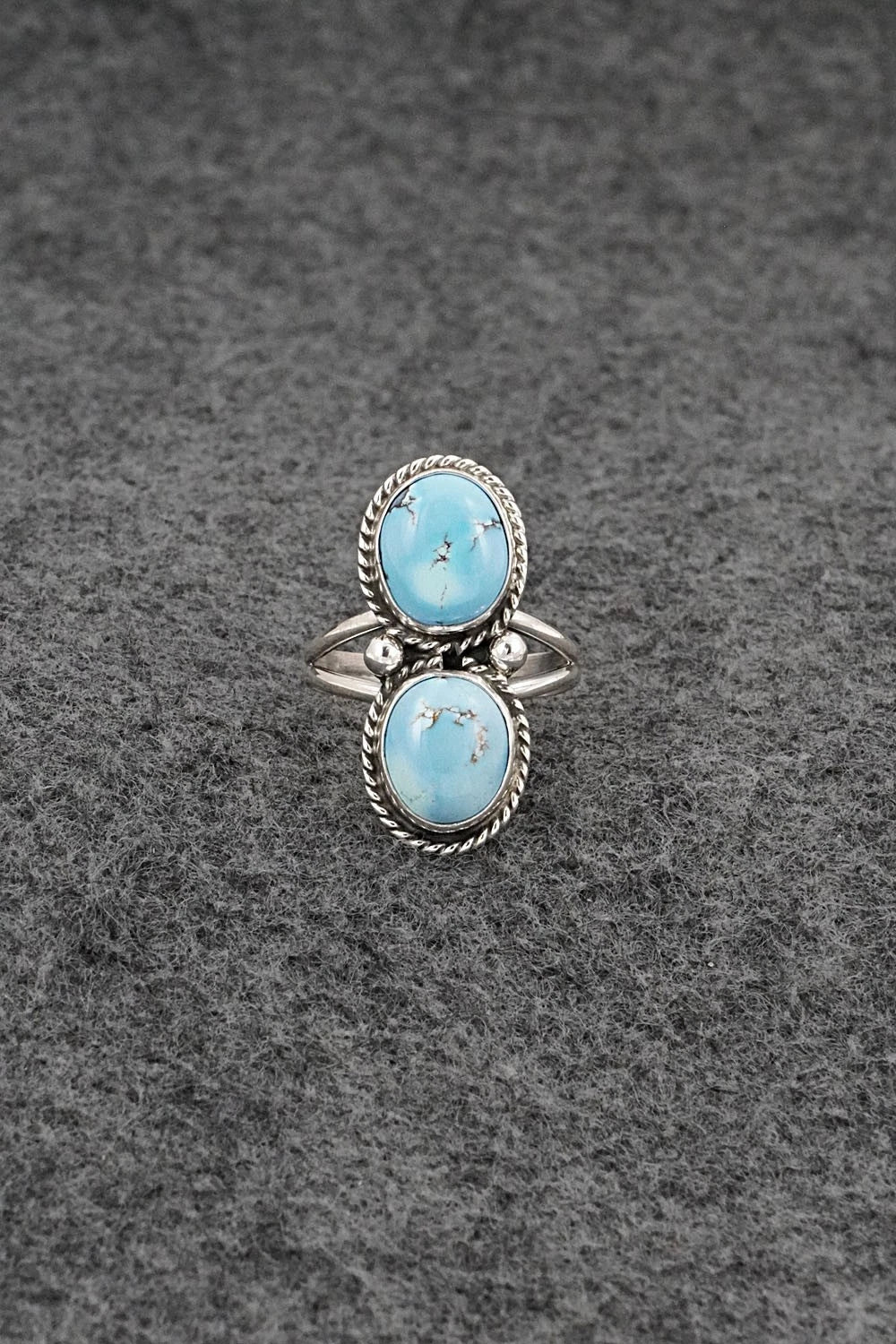 Turquoise & Sterling Silver Ring - Eugene Gruber - Size 7