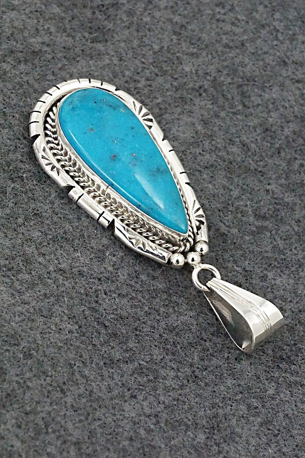 Turquoise & Sterling Silver Pendant - Samuel Yellowhair