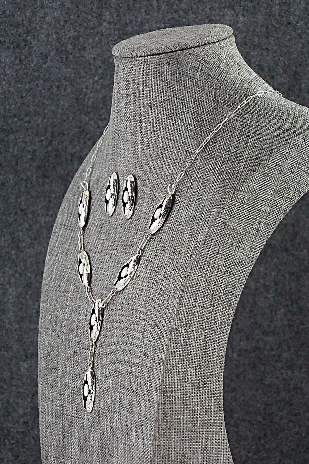 Opalite & Sterling Silver Necklace and Earrings Set - Felix Perry