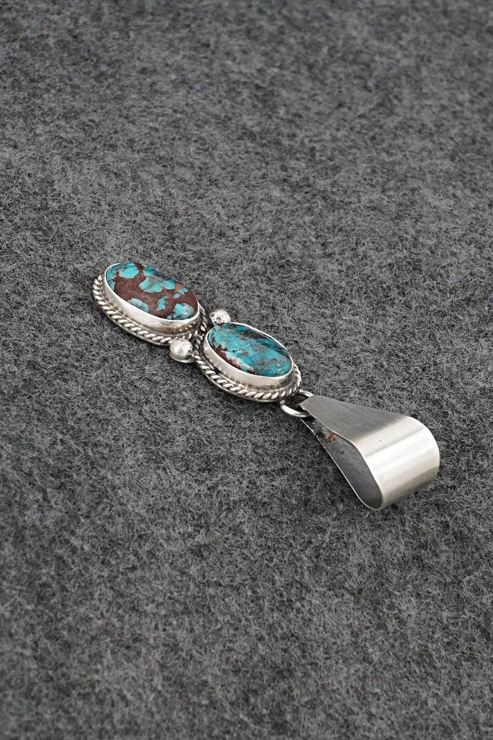 Turquoise & Sterling Silver Pendant - Eugene Gruber