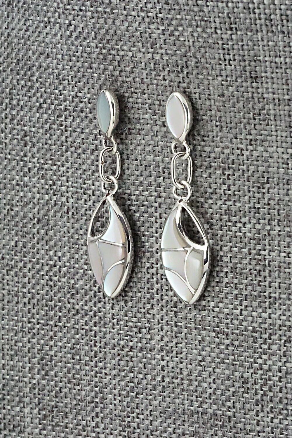 Mother of Pearl & Sterling Silver Inlay Earrings - Faye Leekya