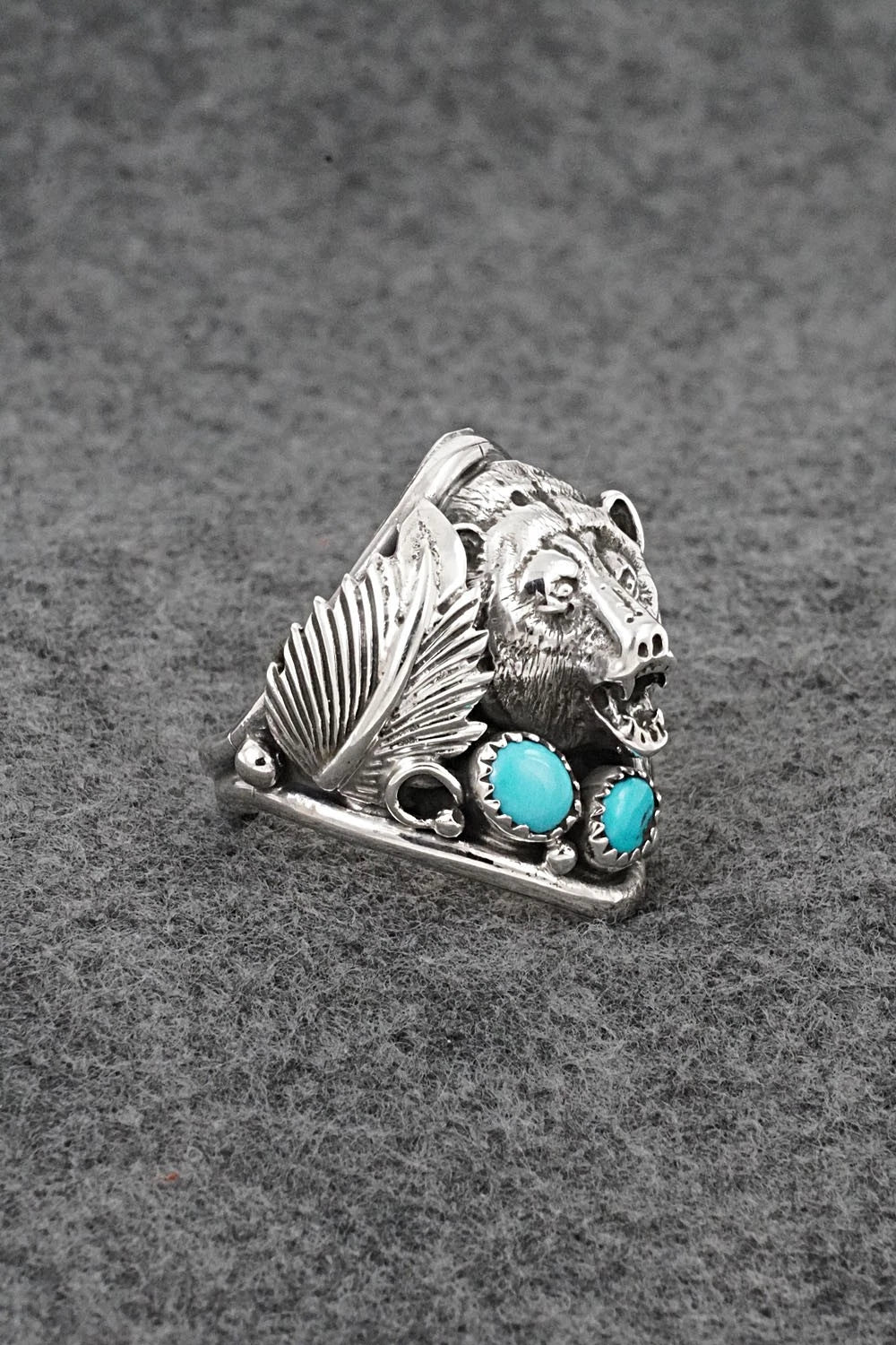 Turquoise & Sterling Silver Ring - Darrell Morgan - Size 11