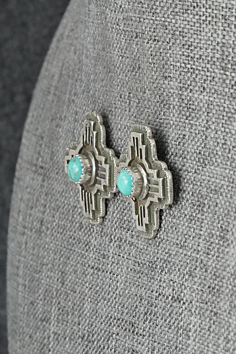 Turquoise & Sterling Silver Earrings - Robinson Martinez