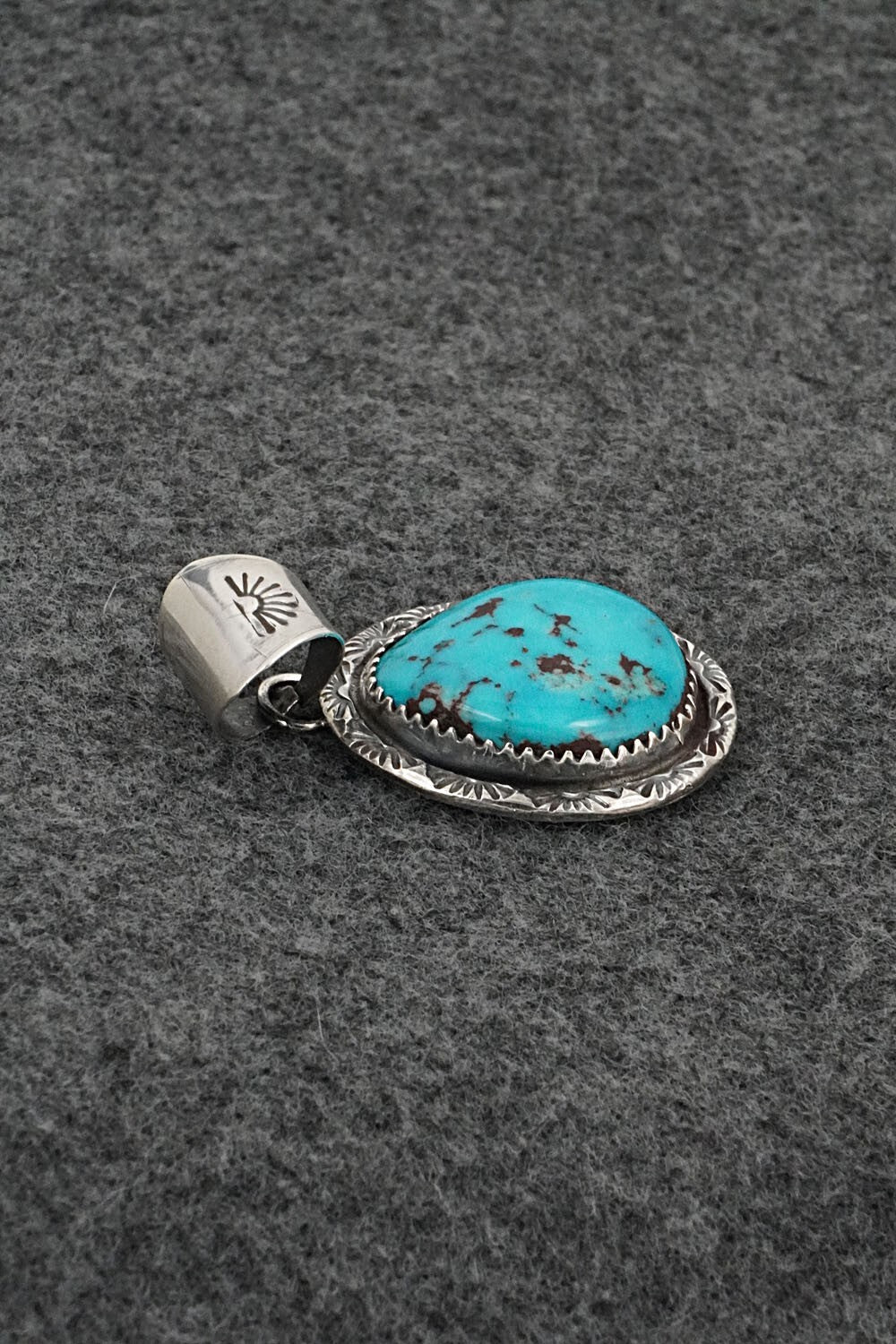 Turquoise & Sterling Silver Pendant - Ernest Hawthorne