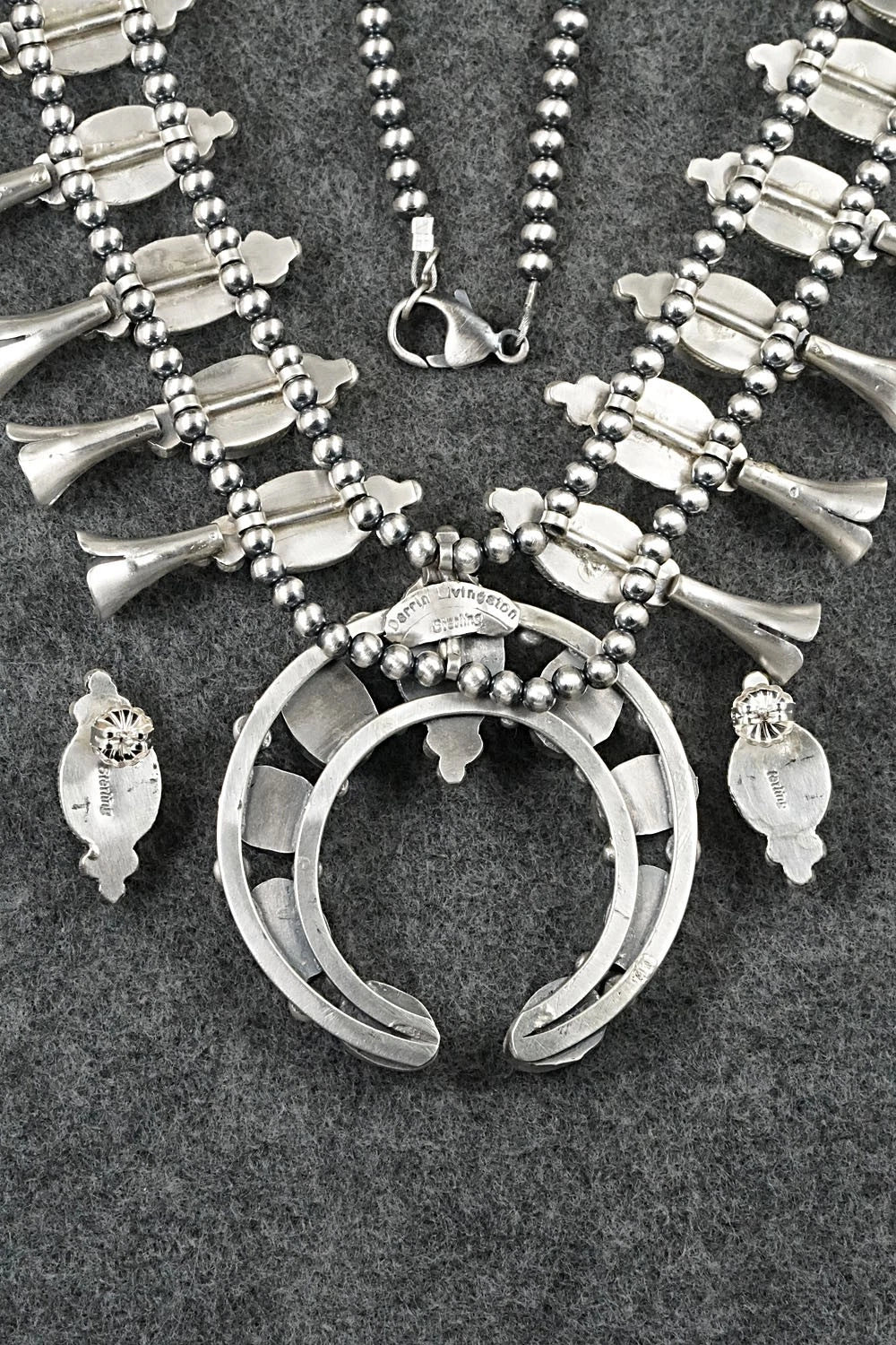 Turquoise & Sterling Silver Squash Blossom Set - Darrin Livingston
