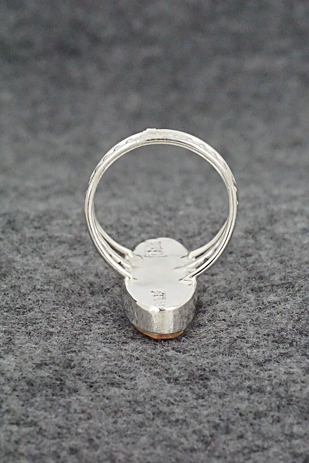 Spiny Oyster, Lapis & Sterling Silver Ring - Harold Smith - Size 8.5