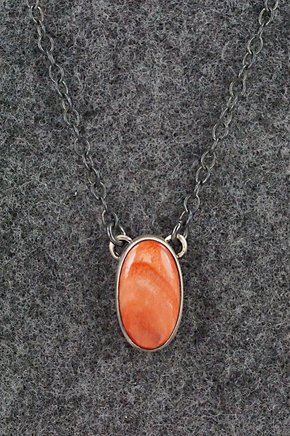 Spiny Oyster & Sterling Silver Necklace - Bernyse Chavez