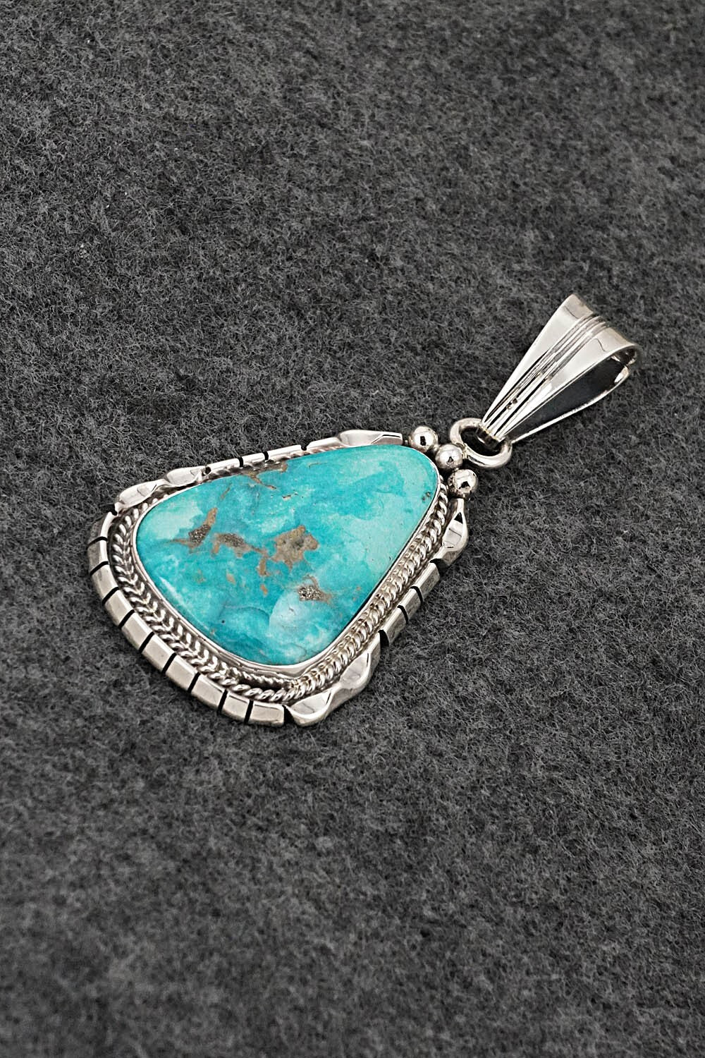 Turquoise & Sterling Silver Pendant - Samuel Yellowhair