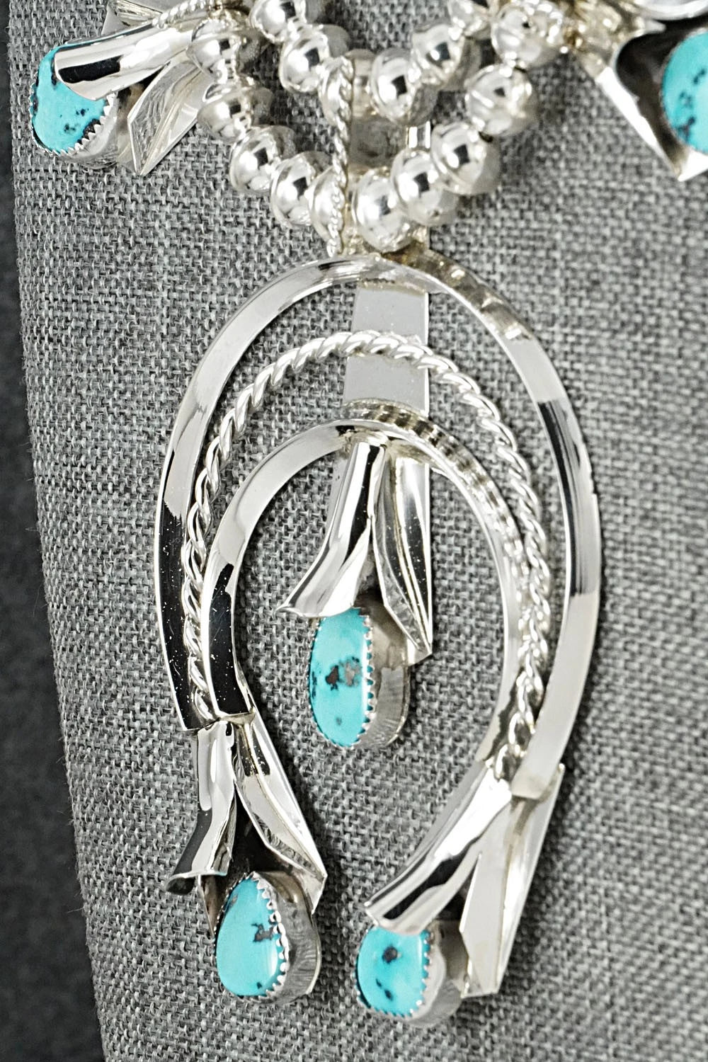Turquoise & Sterling Silver Squash Blossom Set - Louise Yazzie