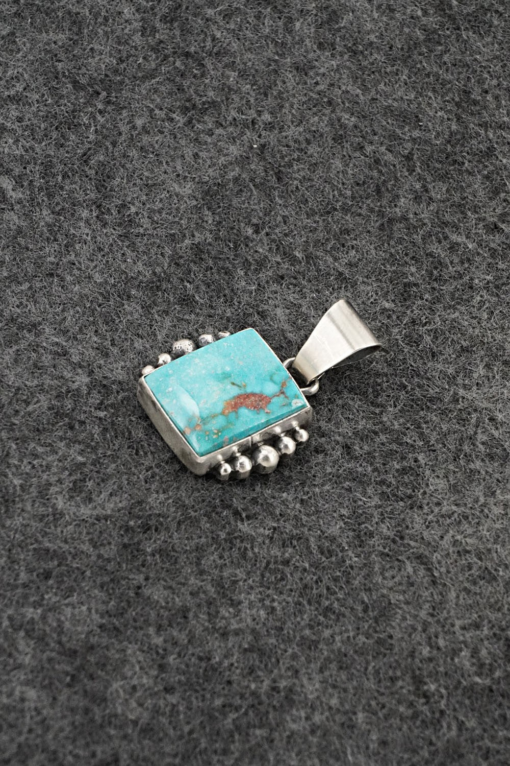 Turquoise & Sterling Silver Pendant - Eugene Gruber