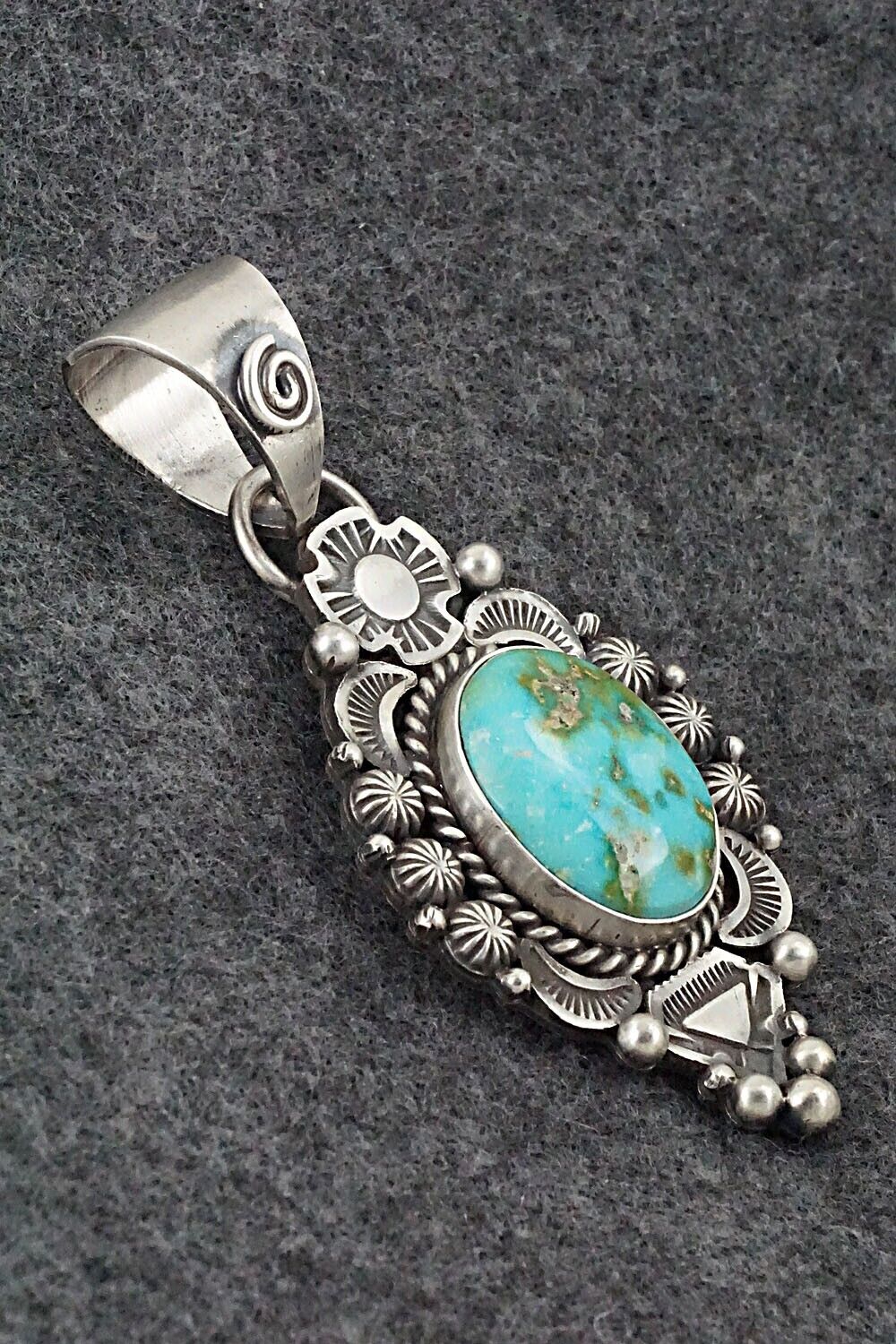 Turquoise & Sterling Silver Pendant - Rosita Calladitto