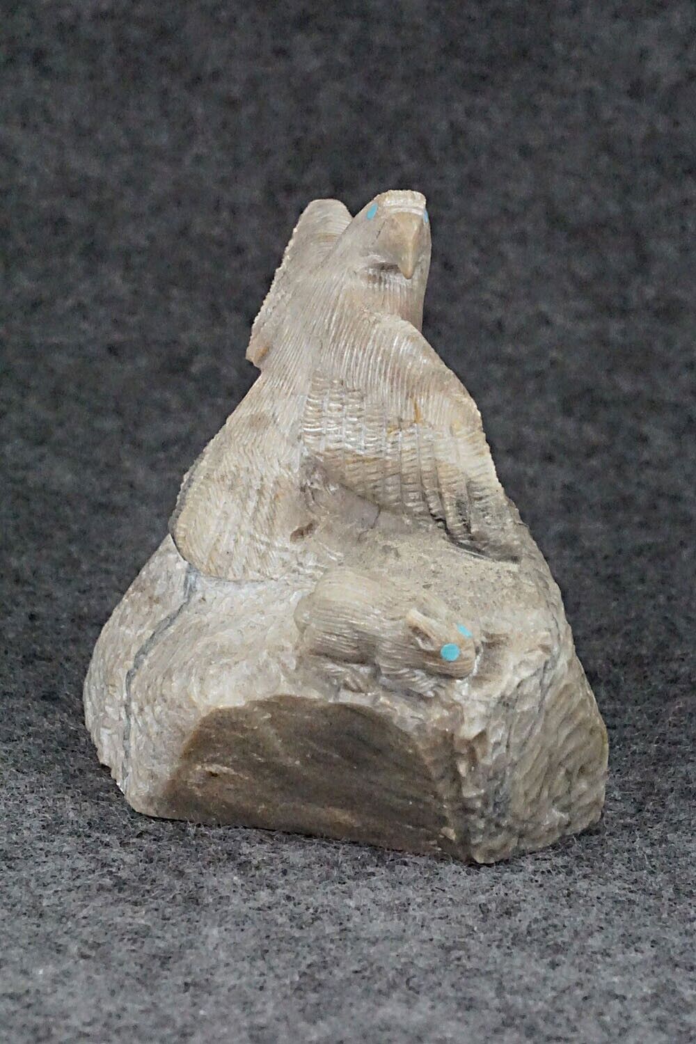 Eagle and Rabbit Zuni Fetish Carving - Colin Weeka