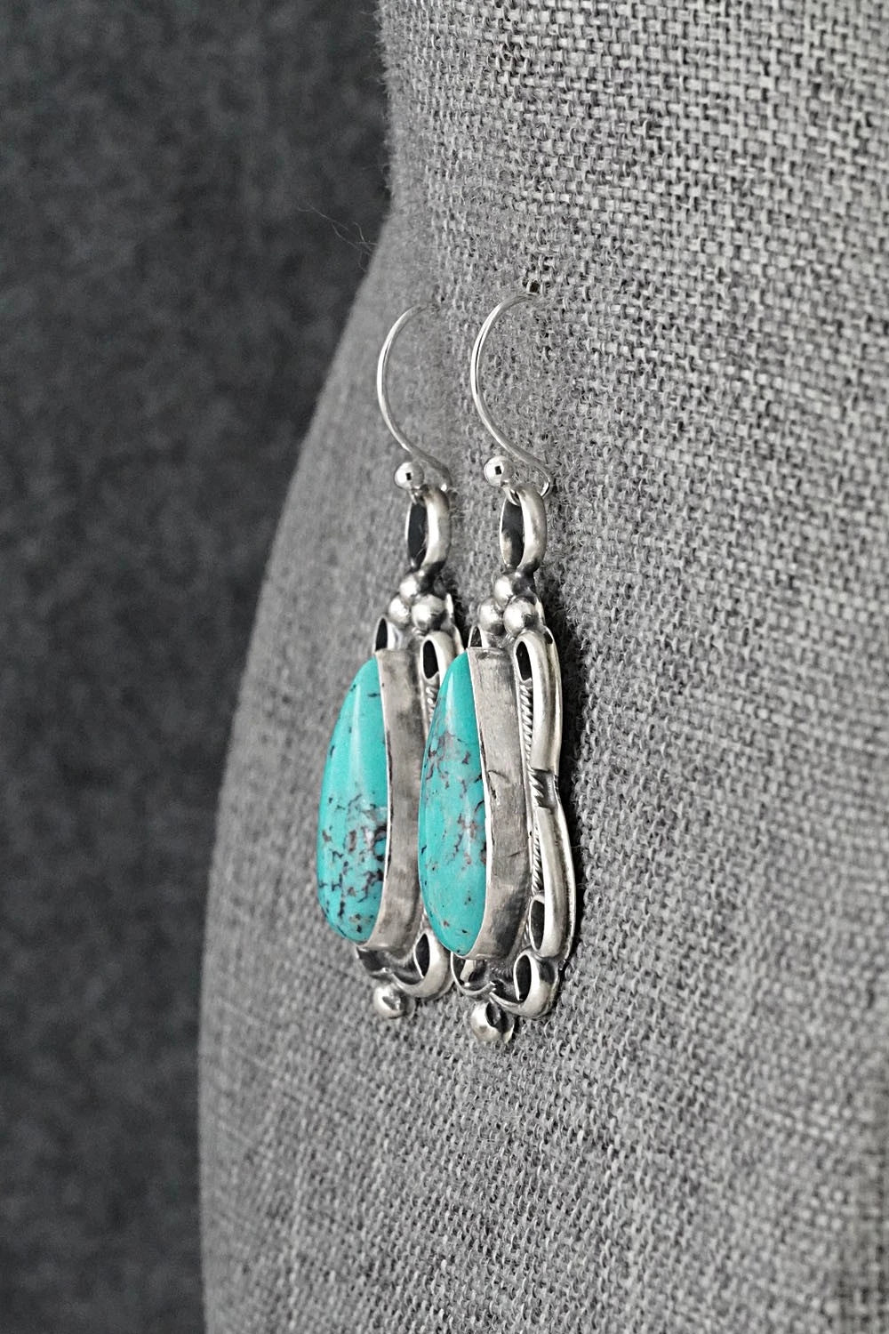 Turquoise & Sterling Silver Earrings - Kobe Martinez