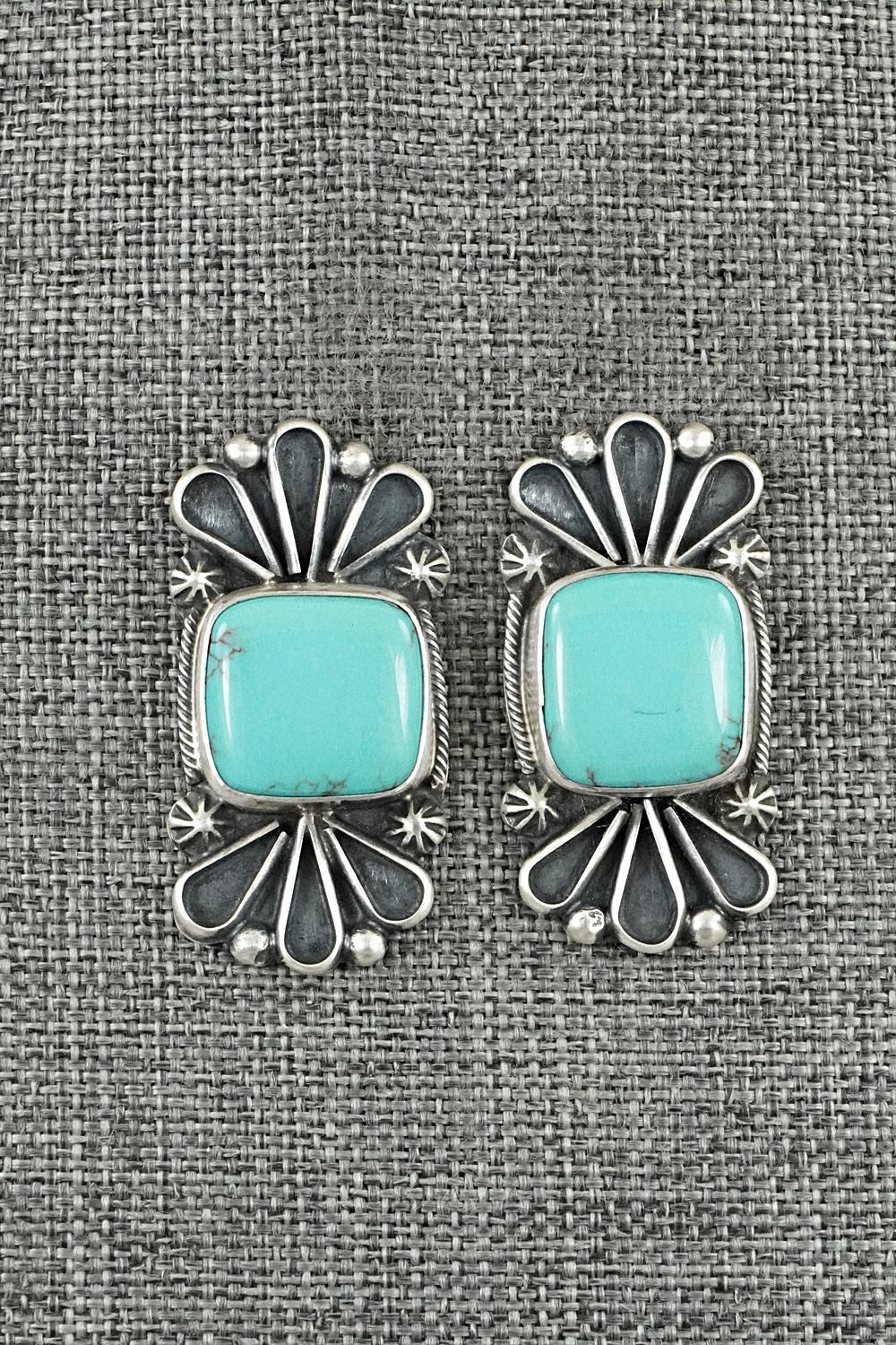 Turquoise & Sterling Silver Earrings - Bobby Johnson